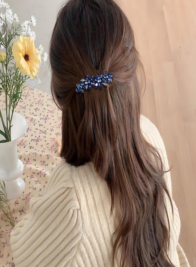 CYUXING 2Pcs Blue Hair Barrettes for Women, Rhinestone Clips with Premium Crystal, Jewelry Accessories for Women with Thin Thick Hair, Secure Grip for Various Hairstyles - Image 5